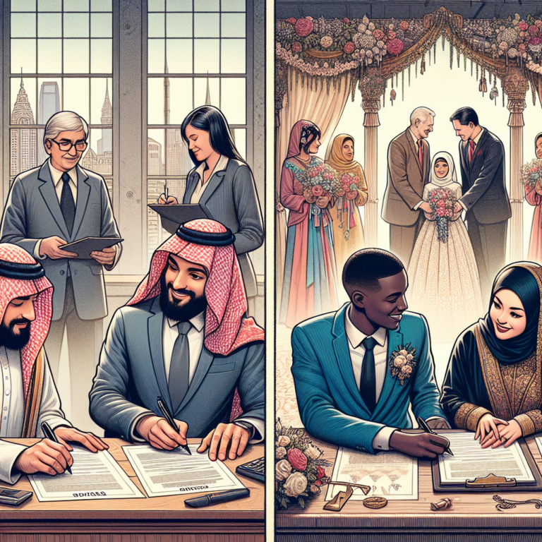 Comparaison entre un couple signant un PACS et un couple célébrant un mariage