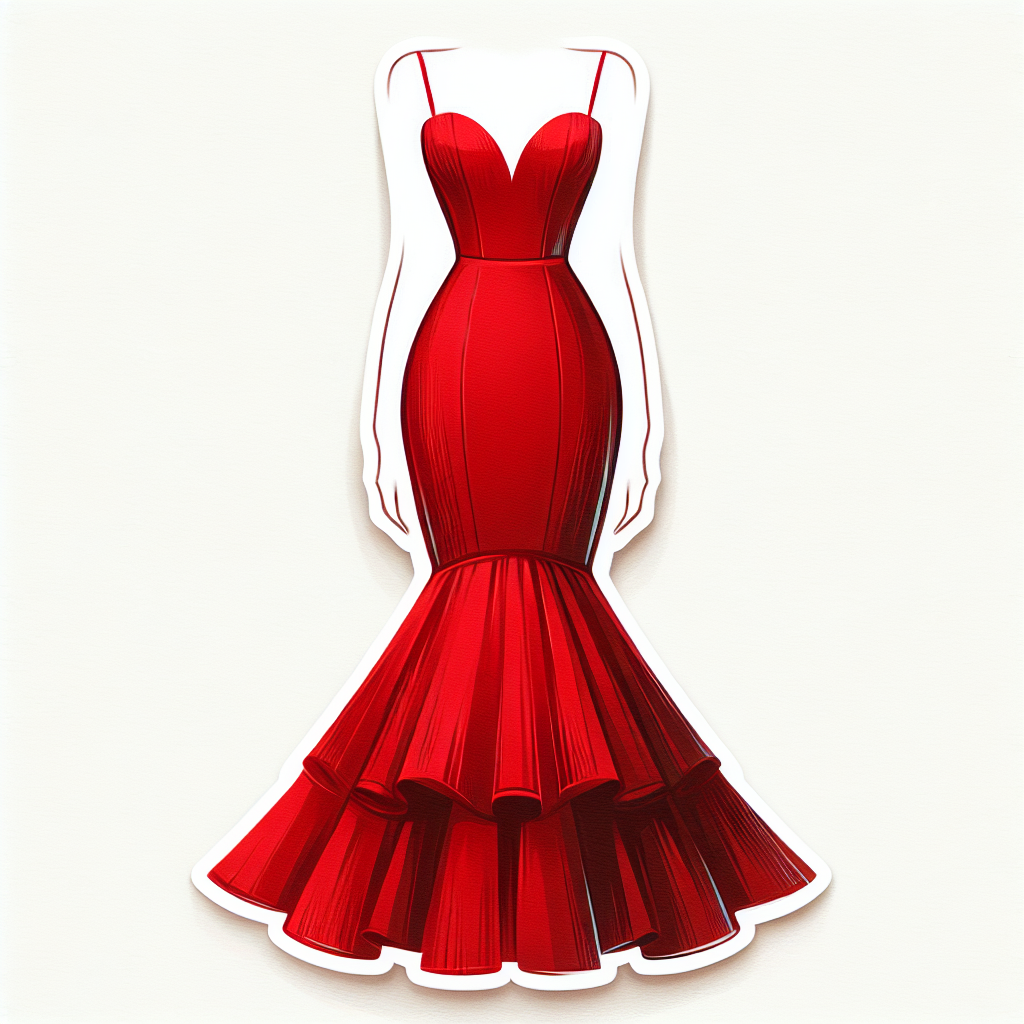 Robe rouge élégante et modeste, de longueur midi ou longue, adaptée pour un mariage
